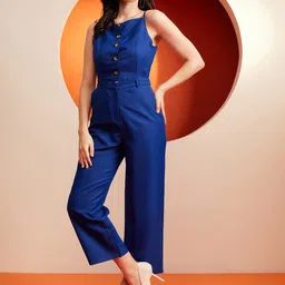 KASSUALLY Blue Shoulder Straps  Basic Jumpsuit-image-56