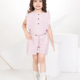 Peppermint Girls Linen Playsuit With Belt-image-56