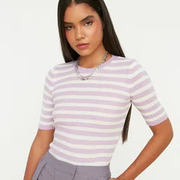 Trendyol Women Multicoloured Striped Pullover-picture-11
