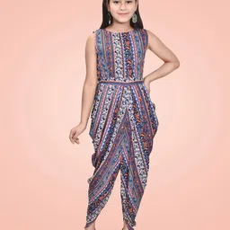 BAESD Girls Blue & White Printed Basic Jumpsuit-image-57