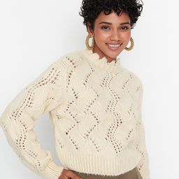 Trendyol Women Off White Acrylic Pullover Sweater-image-48