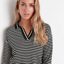 Trendyol Women Black & White Printed Pullover-image-89
