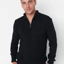 Trendyol Men Navy Blue Acrylic Pullover Sweater-image-78