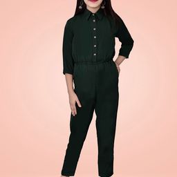 BAESD Girls Shirt Collar Basic Jumpsuit-image-93