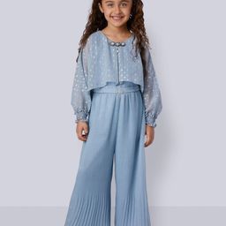 Peppermint Girls Self Designed Puff Sleeves Jumpsuit-image-52