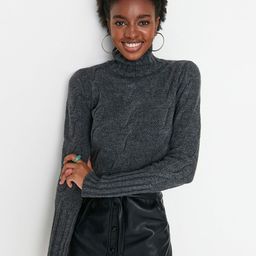 Trendyol Women Charcoal Crop Pullover-image-76