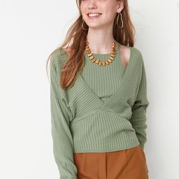Trendyol Women Green Solid Pullover-image-95
