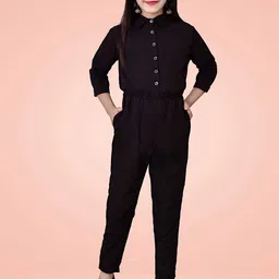 BAESD Girls Crepe Basic Jumpsuit-image-30