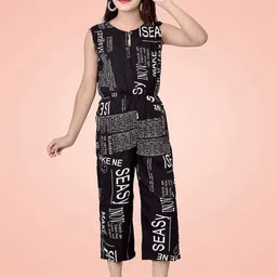 BAESD Girls Typography Printed Basic Jumpsuit-image-78