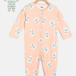 MINI KLUB Infants Girls Pack of 2 Printed Cotton Sleepsuits-53