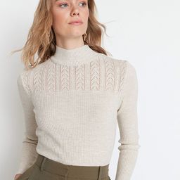 Trendyol Women Grey Solid Pullover-image-89