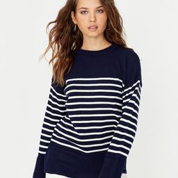 Trendyol Women Navy Blue Striped Pullover-image-39
