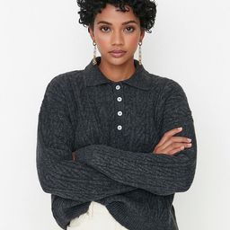 Trendyol Women Charcoal Pullover-image-73