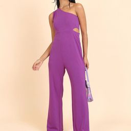 Tokyo Talkies Purple One Shoulder Basic Jumpsuit-picture-40