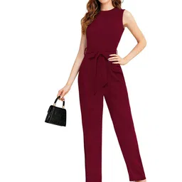 BAESD Sleeveless Waist Tie Ups Basic Jumpsuit-picture-38
