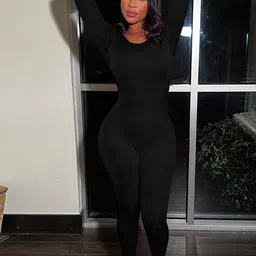 LULU & SKY Round Neck Backless Basic Jumpsuit-picture-16