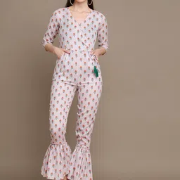 MALHAAR V-Neck Printed Basic Jumpsuit-picture-1