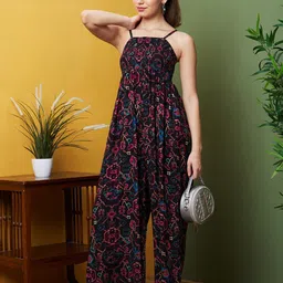 Globus Abstract Printed Smocked Jumpsuit-35