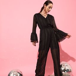 STREET 9 Women Elegant Black Printed Jumpsuit-picture-13