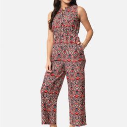 BAESD Floral Printed Tie-Up Neck Ruffled Basic Jumpsuit-picture-58