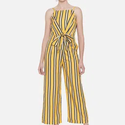 ALL WAYS YOU Striped Basic Jumpsuit With Waist Tie-Ups-image-22