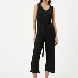 Koton Striped V-Neck Basic Jumpsuit-50