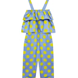 A T U N Girls Blue & Yellow Printed Basic Jumpsuit-image-88