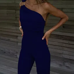 StyleCast Blue One Shoulder Basic Jumpsuit-picture-14