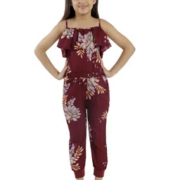Kids Cave Girls Printed Basic Jumpsuit-image-57