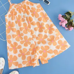 Pantaloons Junior Girls Floral Printed Shoulder Strap Basic Jumpsuit-picture-52