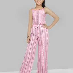 Naughty Ninos Girls Striped Pure Cotton Basic Jumpsuit-image-52
