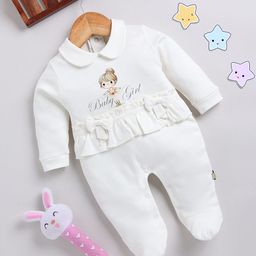 Moms Love Infant Girls Printed Sleepsuit-image-69