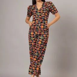 BRINNS Conversational Printed Puff Sleeves Basic Jumpsuit image 5