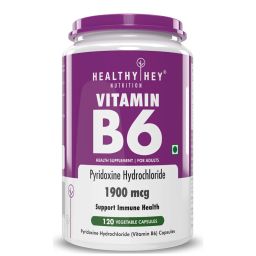 HealthyHey Nutrition Vitamin B6,  Unflavoured  120 veggie capsule(s) -10