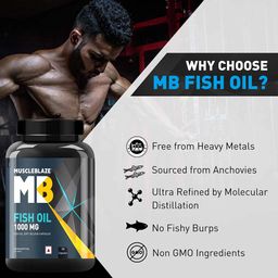 MuscleBlaze Omega 3 Fish Oil (1000 mg) with 180mg EPA and 120mg DHA,  180 capsules  image 4