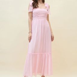 Women Layered Pink Maxi/Full Length Dress-image-61