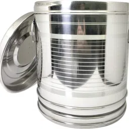 STORAGE DRUM Stainless Steel Large Rice/Flour(Aata) Container /Storage Set of 1 (Dishwasher Safe , 10 KG , Tea , Coffee , Sugar Container ) 10 L Drum-18
