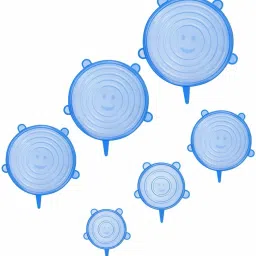 VVI®-940-BG-Safety Silicone Stretch Dishwasher Microwave and Freezer Safe Lids 8 inch Lid Set, Pack of 6-14