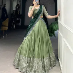 Embroidered Semi Stitched Lehenga Choli-image-62