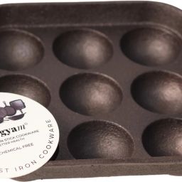 Appam Patra Ponganal Maker Cast iron with 9 Cavity Pre Seasoned Pan Paniarakkal 9 L capacity 30 cm diameter-image-62