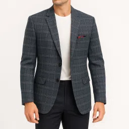 Men Checkered Single Breasted Festive & Wedding, Party, Wedding, Casual Blazer-image-130