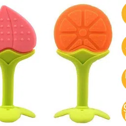 Silicone BPA Free Fruit Shape Teethers for Baby/Infants (Peach & Orange) Teether-picture-21