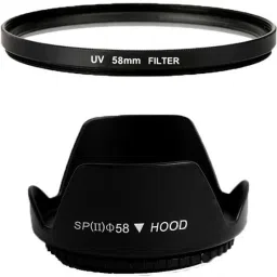 MILLETS 58MM Tulip Flower Lens Hood with 58MM Saftey UV Lens Filter for Lens Hood-image-70