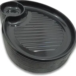 inpro Serve Snack in Style with our Sectioned Plastic Platter Set of 12 in Black Color Sectioned Plate image 4