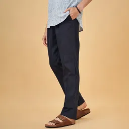 Men Regular Fit Black Cotton Blend Trousers-picture-28