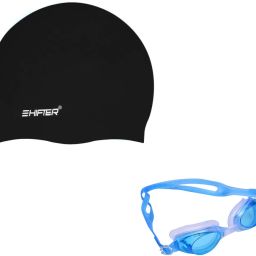 SWIMMING GOGGLE, SWIMMING CAP COMBO KIT SET,PREMIUM SILICONE ANTI SLIP CAP Swimming Kit-image-64