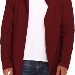 Men Full Sleeve Maroon Shrug-image-33