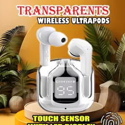 crecro ultrapod earphones wireless ear buds transparent earbuds headset bluetooth Q315 Smart Headphones-image-80