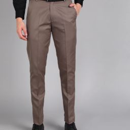 Slim Fit Men Brown Polyester Trousers-image-58