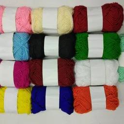 Hand Knitting Art Craft Soft Fingering Crochet Hook Yarn, Needle Knitting Thread For Wool Ball Hand Knitting Art Craft Soft Fingering Crochet Hook Yarn, Needle Knitting Thread Dyed Multi Color Pack Of 13-image-73